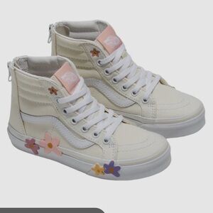 Vans Kids Sk8-Hi Zip Cream Floral Sneakers